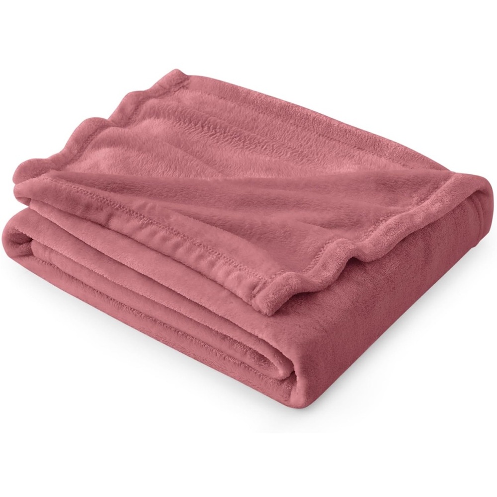 Bedsure Fleece Throw Blanket for Couch Rose Pink - Lightweight Plush50x60 inches